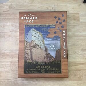 Hammer + Axe Zion National Park Jigsaw Puzzle 500 Pieces Vintage Style 18x24
